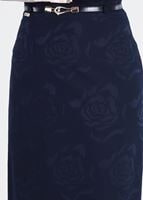 Vêtements hijab BLEU MARINE T 3814 Işıl Lıfe-Gül Desenli Etek