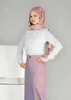 Vêtements hijab POUDRE T 3814 Işıl Lıfe-Gül Desenli Etek