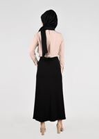 Hijab clothing BLACK T 5214 Işıl Lıfe-Kemer Detaylı Etek