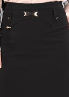 Hijab clothing BLACK T 5214 Işıl Lıfe-Kemer Detaylı Etek