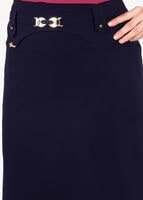 Hijab clothing NAVY BLUE T 5214 Işıl Lıfe-Kemer Detaylı Etek