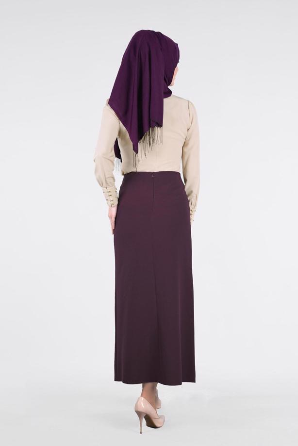 Vêtements hijab  T 5214 Işıl Lıfe-Kemer Detaylı Etek - TRENDTESETTÜR