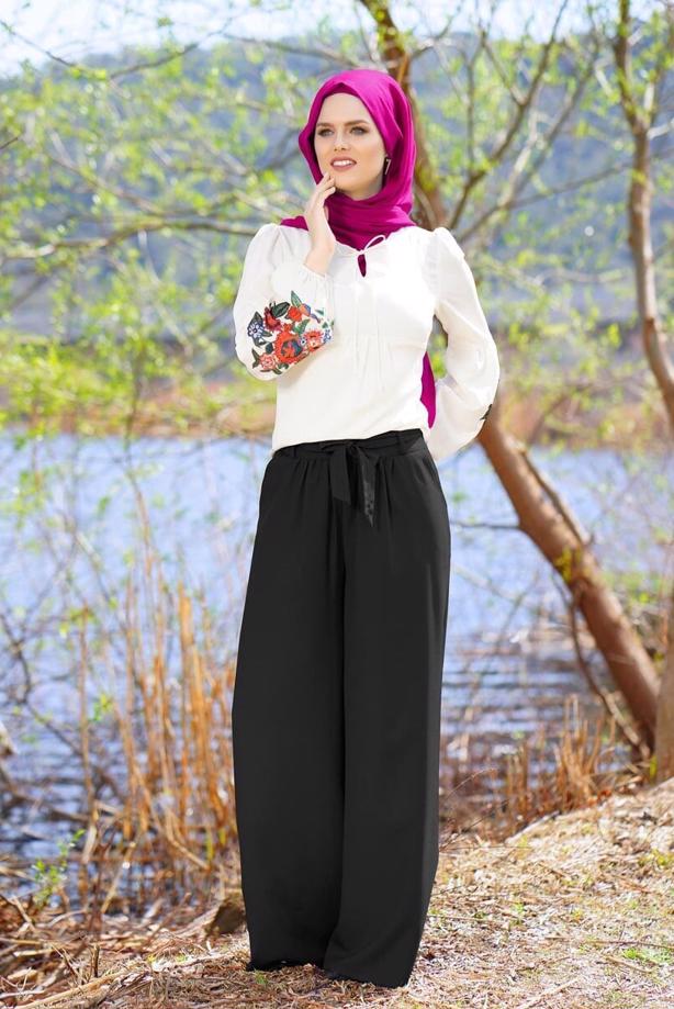 Vêtements hijab  T 6001 Işıl Lıfe-Kuşaklı Pantolon Etek - TRENDTESETTÜR