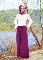 Hijab clothing PURPLE T 6001 Işıl Lıfe-Kuşaklı Pantolon Etek