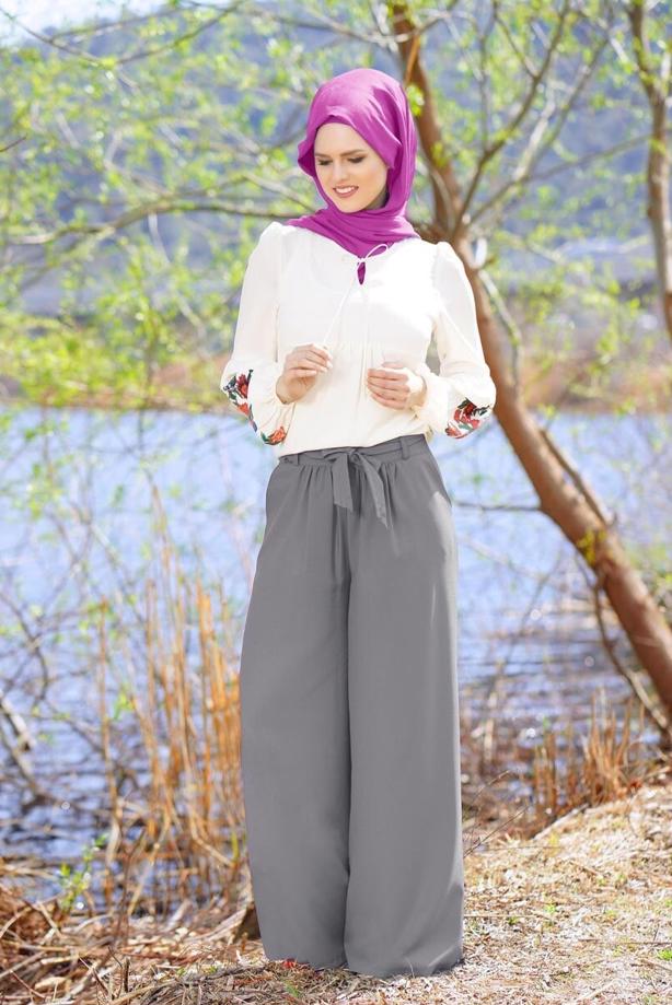 Vêtements hijab  T 6001 Işıl Lıfe-Kuşaklı Pantolon Etek - TRENDTESETTÜR