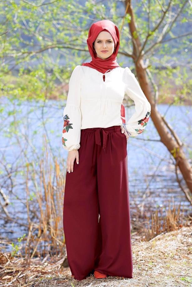 Vêtements hijab  T 6001 Işıl Lıfe-Kuşaklı Pantolon Etek - TRENDTESETTÜR