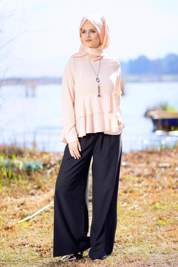 Vêtements hijab  T 6001 Işıl Lıfe-Kuşaklı Pantolon Etek - TRENDTESETTÜR