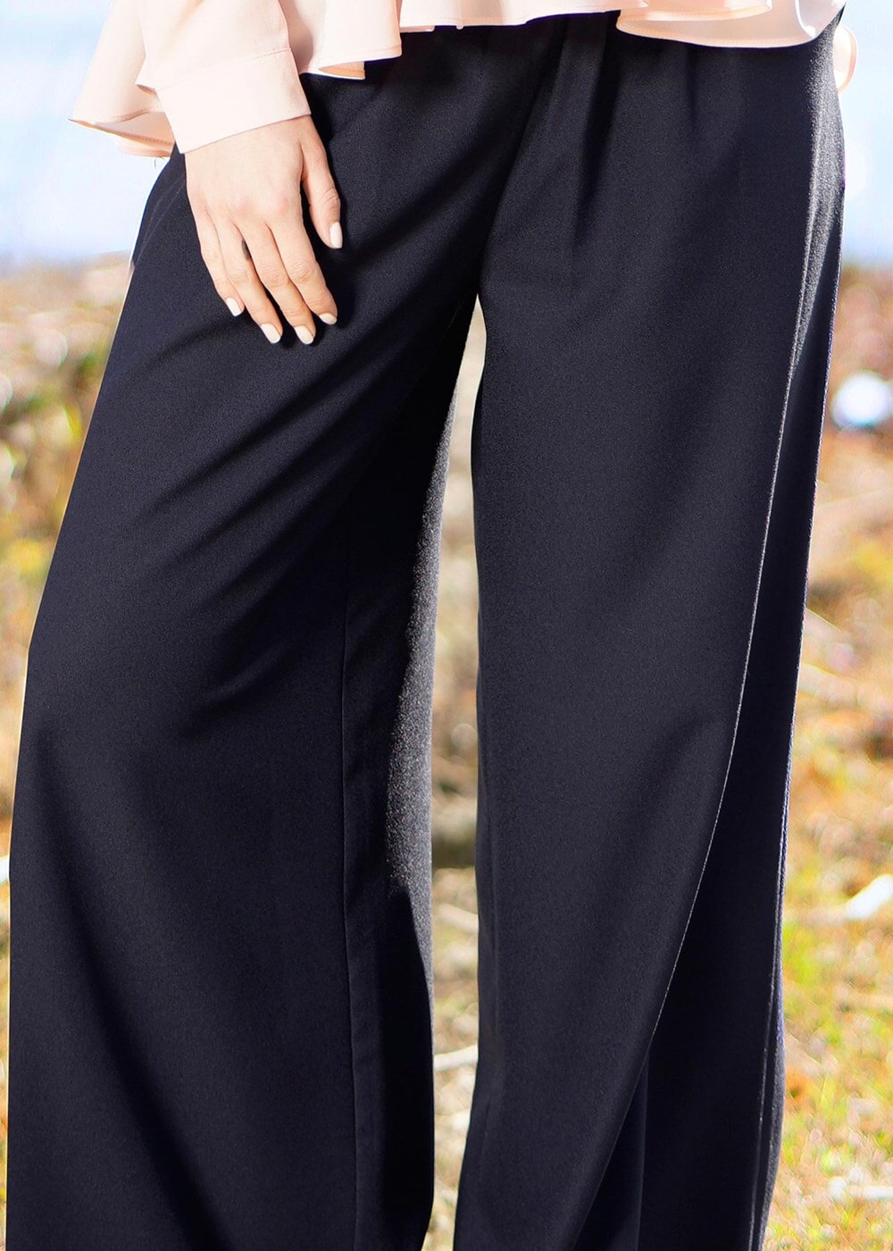 Hijab clothing NAVY BLUE T 6001 Işıl Lıfe-Kuşaklı Pantolon Etek