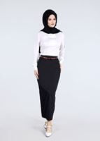 Tesettür giyim SİYAH T 6835 Sina Tesettür 6810 Etek-Alv Fashion