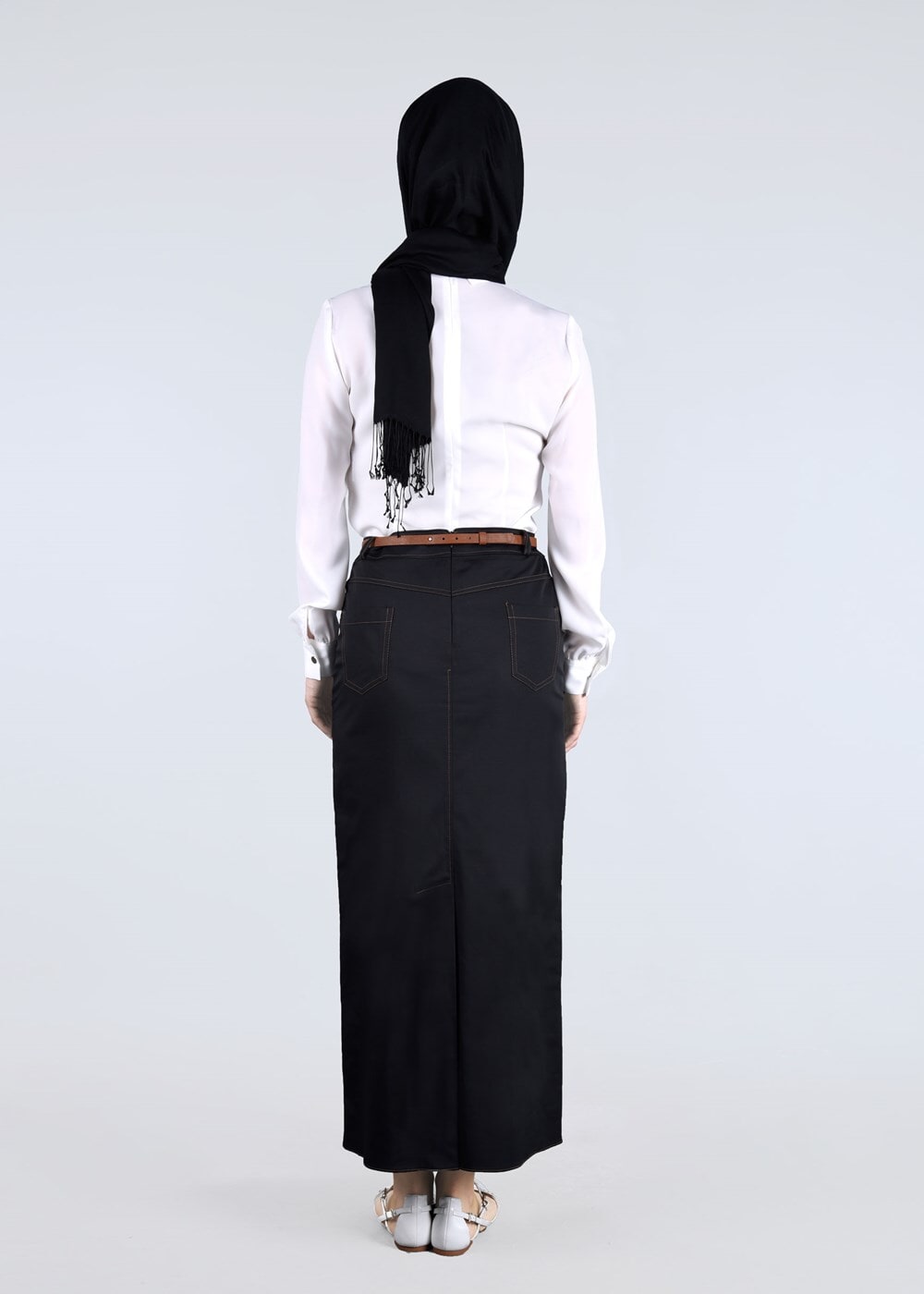 Tesettür giyim SİYAH T 6835 Sina Tesettür 6810 Etek-Alv Fashion