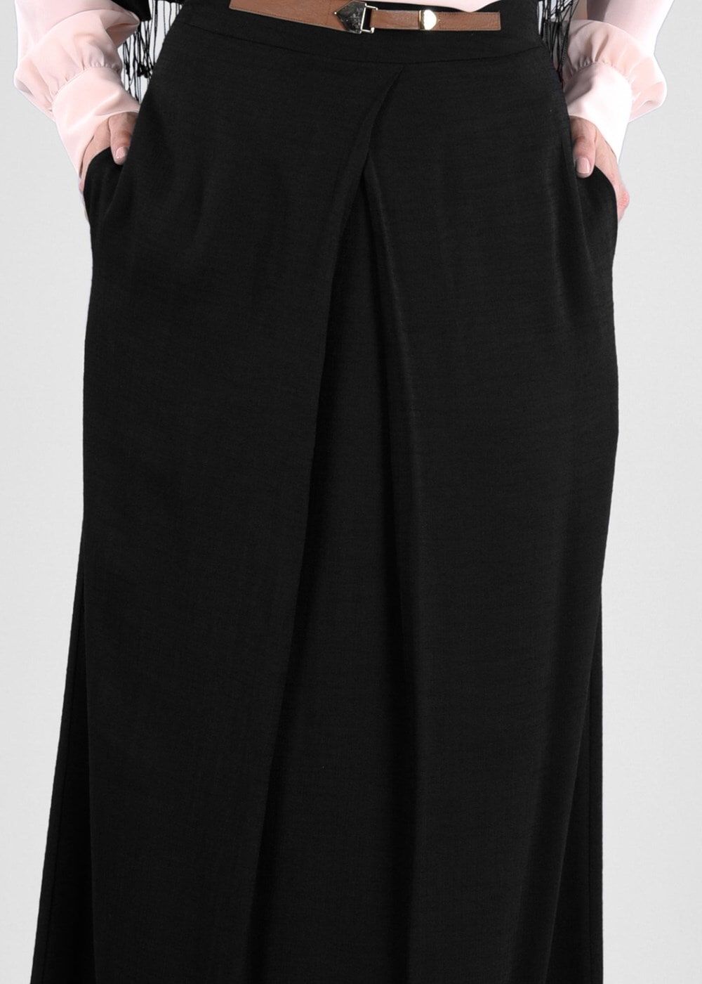 Tesettür giyim SİYAH T 6869 Ezgim Tesettür Etek-Alv Fashion