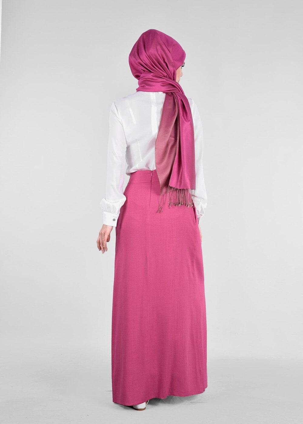 Tesettür giyim FUŞYA T 6869 Ezgim Tesettür Etek-Alv Fashion