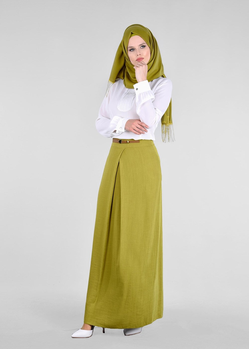 Vêtements hijab VERT T 6869 Ezgim Tesettür Etek-Alv Fashion