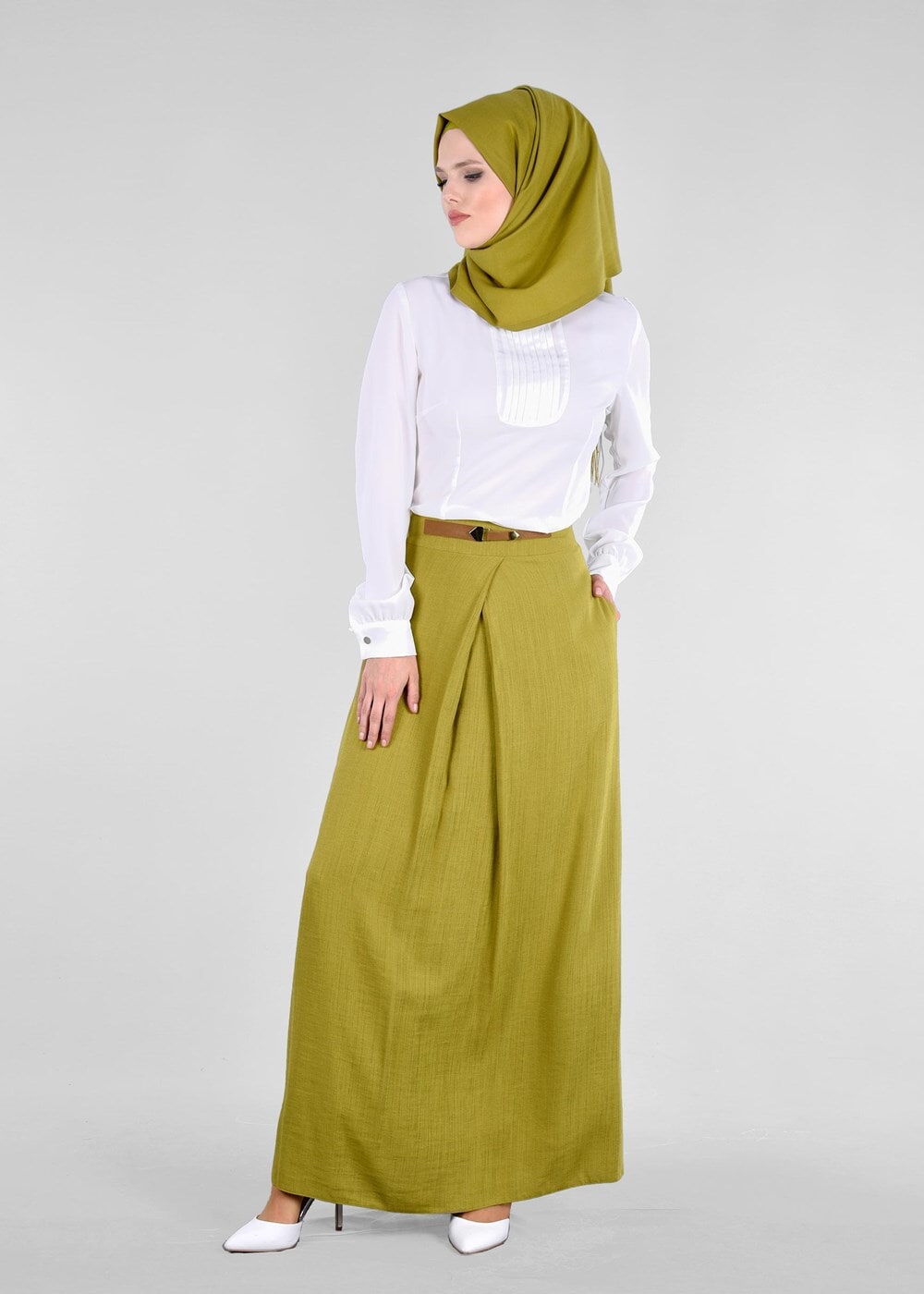 Vêtements hijab VERT T 6869 Ezgim Tesettür Etek-Alv Fashion