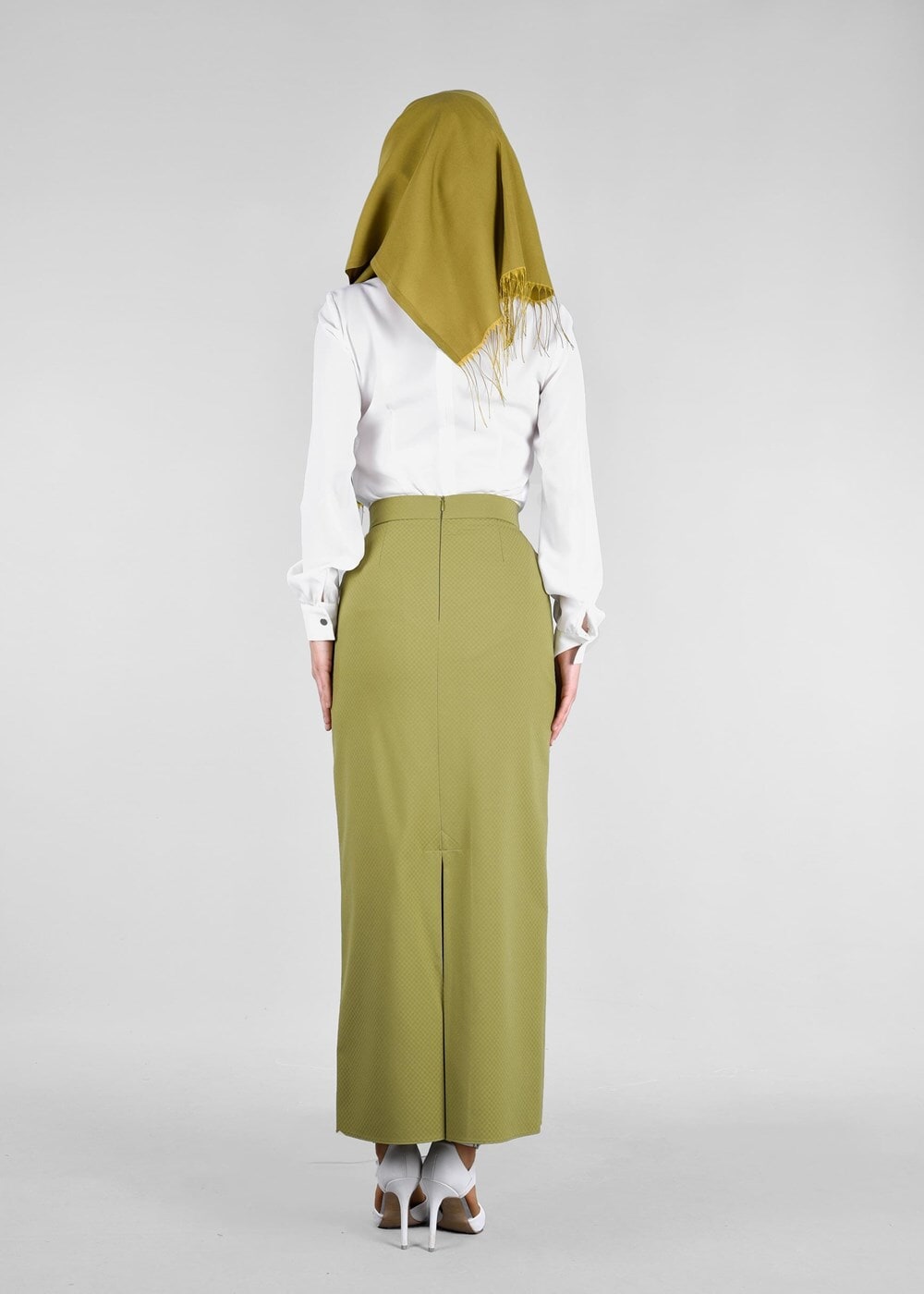 Tesettür giyim YEŞİL T 6870 43658 Tesettür Etek-Alv Fashion