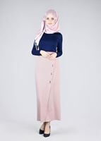 Tesettür giyim EKRU T 6870 43658 Tesettür Etek-Alv Fashion