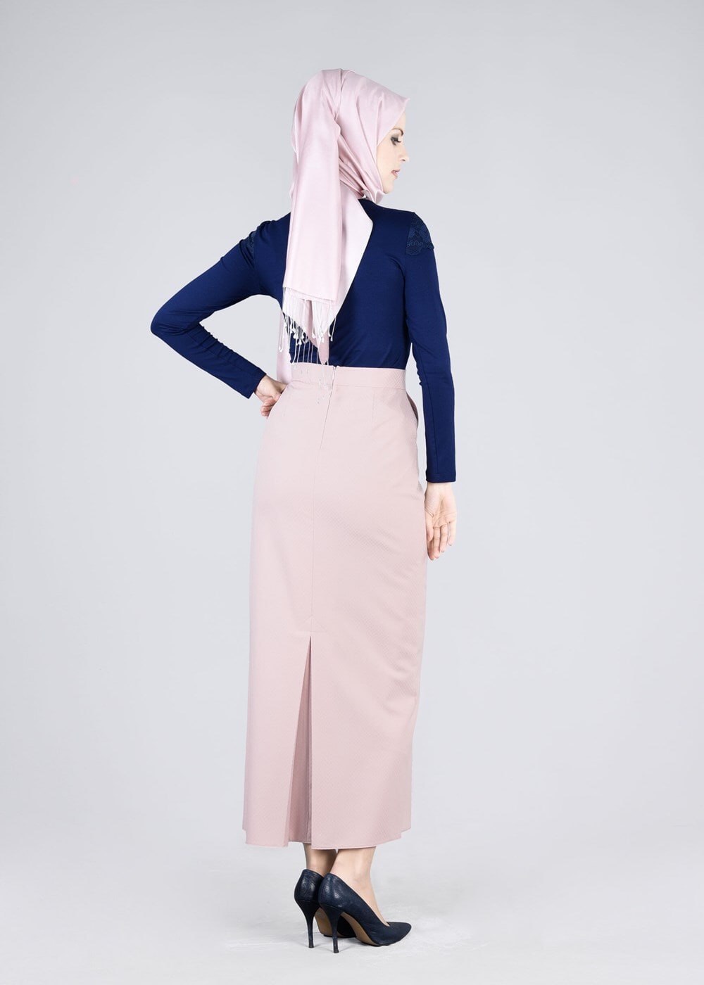 Tesettür giyim EKRU T 6870 43658 Tesettür Etek-Alv Fashion