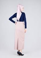 Tesettür giyim EKRU T 6870 43658 Tesettür Etek-Alv Fashion