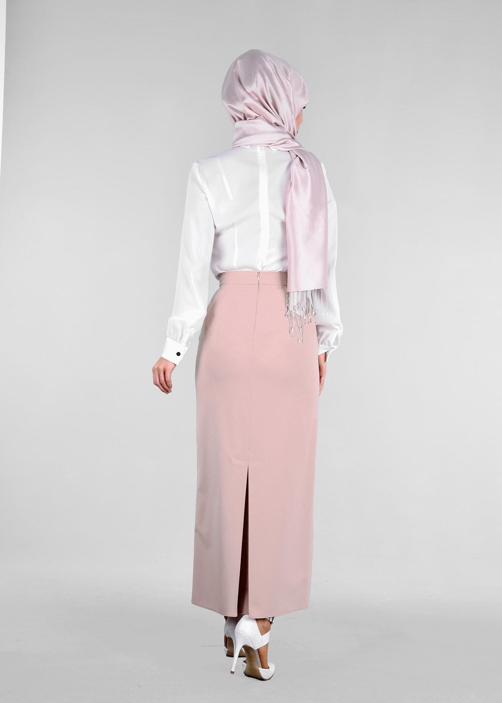 Tesettür giyim PUDRA T 6870 43658 Tesettür Etek-Alv Fashion