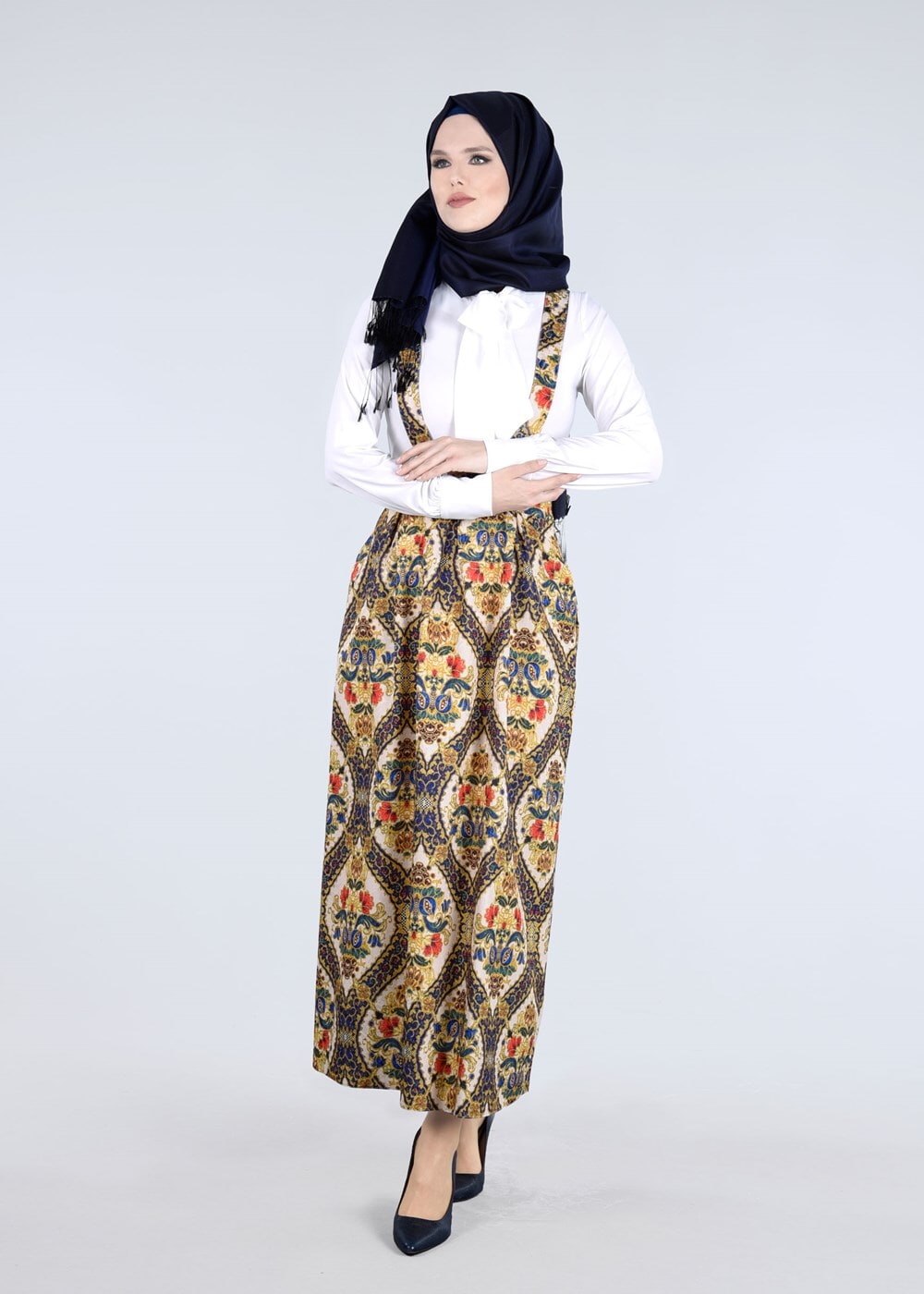 Tesettür giyim LACİVERT T 6876 Almina Tesettür 30011 Etek-Alv Fashion