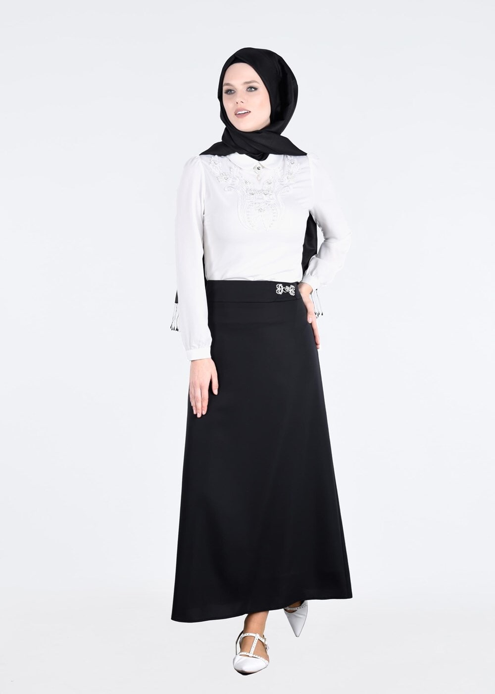 Tesettür giyim SİYAH T 6878 Elite Tesettür 11620 Etek-Alv Fashion