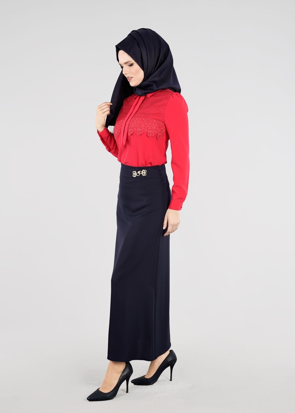 Tesettür giyim LACİVERT T 6878 Elite Tesettür 11620 Etek-Alv Fashion