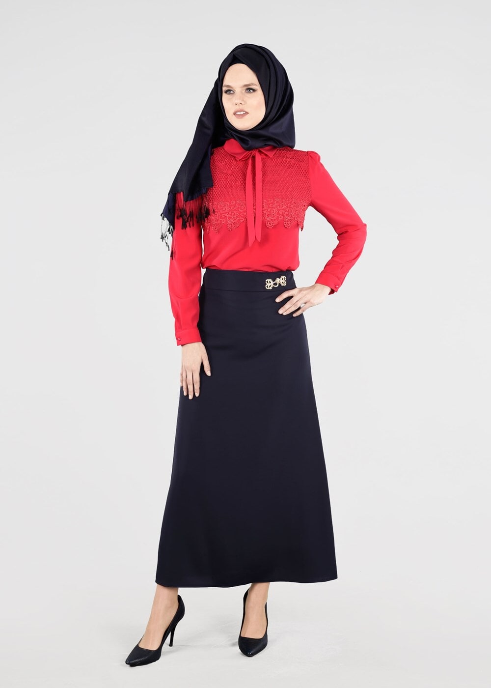 Tesettür giyim LACİVERT T 6878 Elite Tesettür 11620 Etek-Alv Fashion