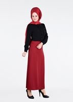 Tesettür giyim BORDO T 6878 Elite Tesettür 11620 Etek-Alv Fashion