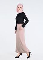 Tesettür giyim PUDRA T 6881 Görkem Etek-Alv Fashion