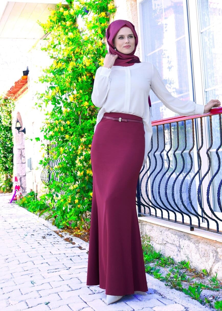 Tesettür giyim MOR T 6882 Camilia Tesettür Etek-Alv Fashion