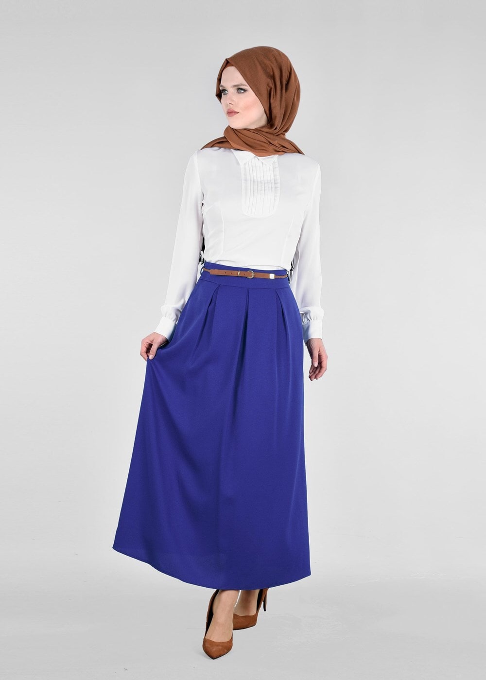 Tesettür giyim LACİVERT T 6888 Nora Tesettür Etek-Alv Fashion