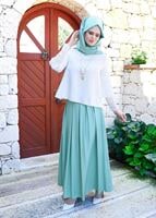 Tesettür giyim MAVİ T 6906 Petra Tesettür Etek-Alv Fashion