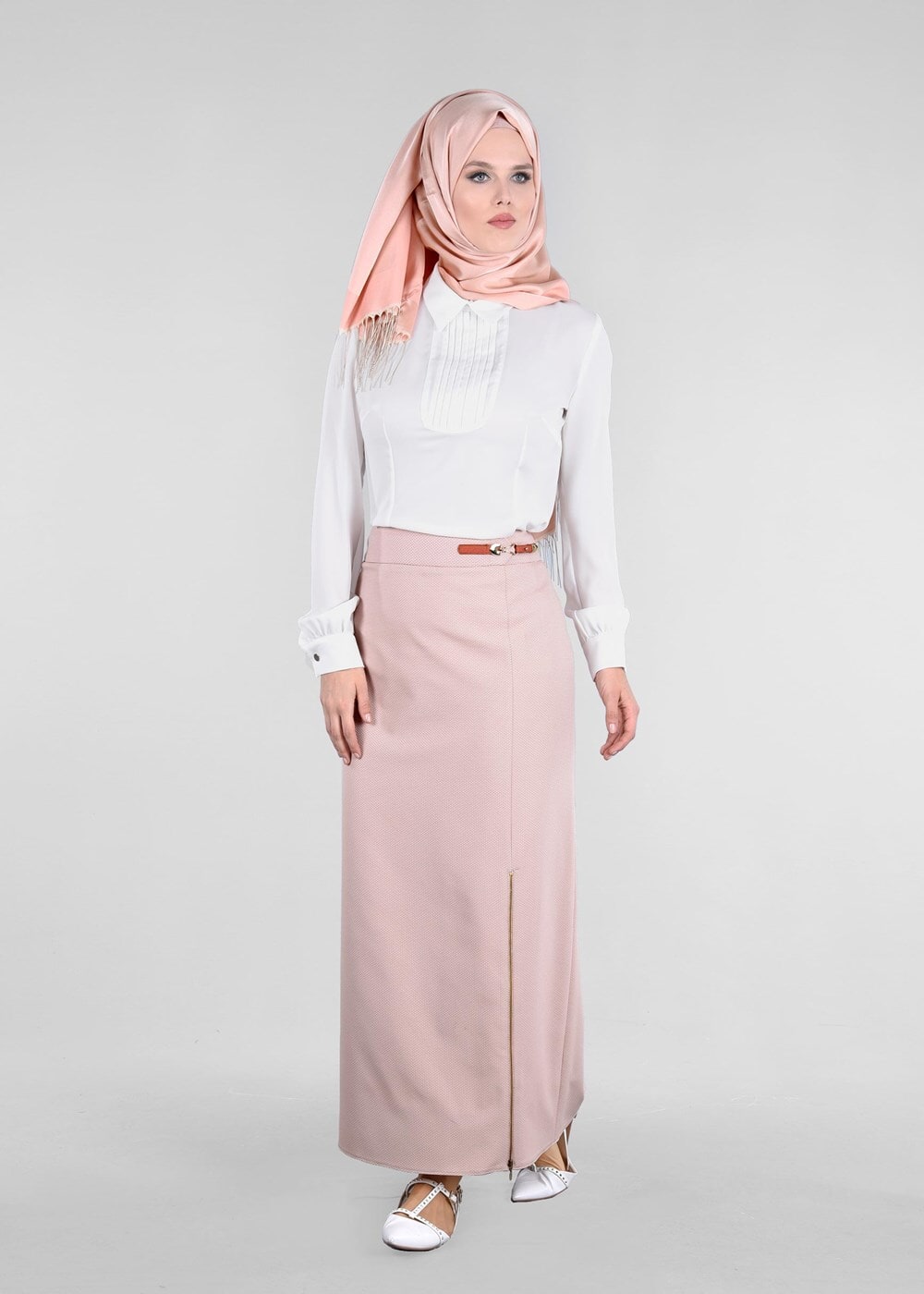 Tesettür giyim BEJ T 6907 Berta 43625 Tesettür Etek-Alv Fashion