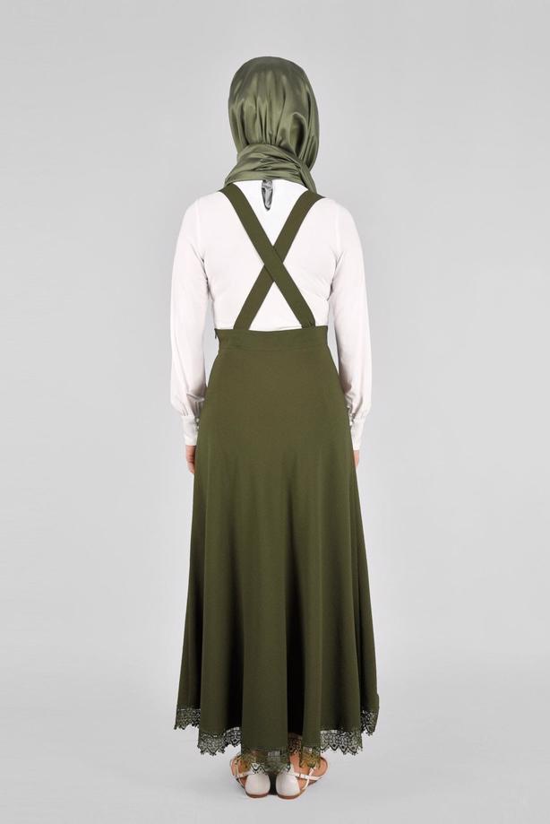 Vêtements hijab  T 7024 Işıl Lıfe-Güpür Detaylı Etek - TRENDTESETTÜR