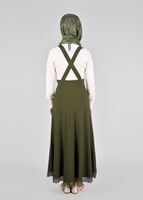 Hijab clothing KHAKI T 7024 Işıl Lıfe-Güpür Detaylı Etek