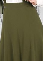 Hijab clothing KHAKI T 7024 Işıl Lıfe-Güpür Detaylı Etek