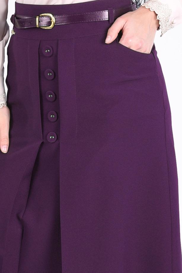 Vêtements hijab  T 7114 Işıl Lıfe-Düğme Detaylı Etek - TRENDTESETTÜR