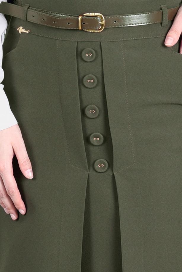 Vêtements hijab  T 7114 Işıl Lıfe-Düğme Detaylı Etek - TRENDTESETTÜR