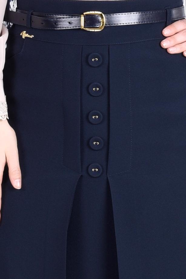 Vêtements hijab  T 7114 Işıl Lıfe-Düğme Detaylı Etek - TRENDTESETTÜR