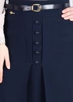 Vêtements hijab BLEU MARINE T 7114 Işıl Lıfe-Düğme Detaylı Etek