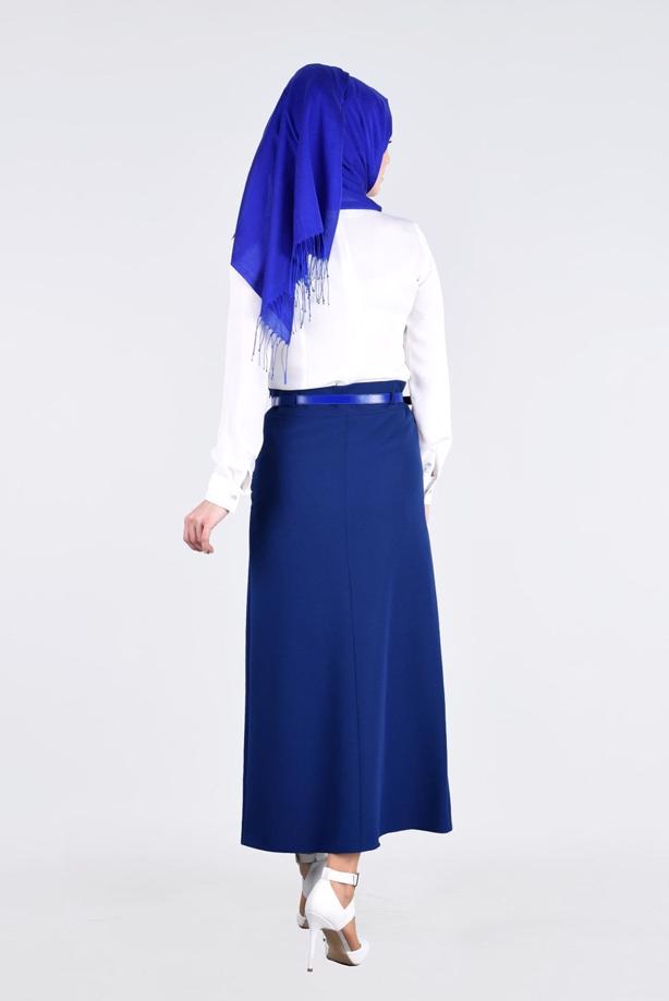 Vêtements hijab  T 7114 Işıl Lıfe-Düğme Detaylı Etek - TRENDTESETTÜR