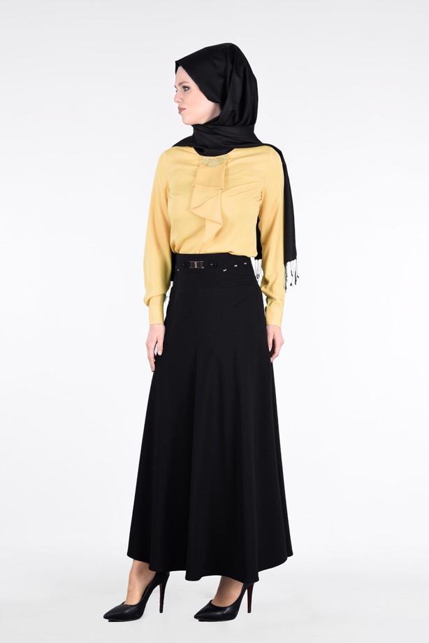 Vêtements hijab  T 8014 Işıl Lıfe-Kemerli Etek - TRENDTESETTÜR
