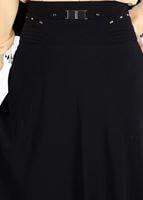 Hijab clothing BLACK T 8014 Işıl Lıfe-Kemerli Etek