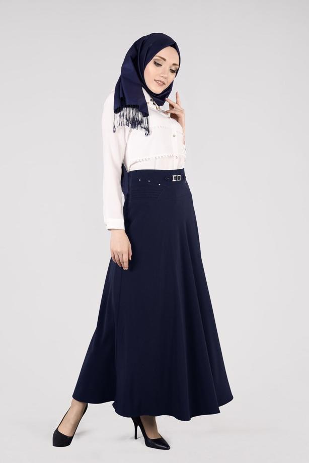 Vêtements hijab  T 8014 Işıl Lıfe-Kemerli Etek - TRENDTESETTÜR