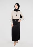 Vêtements hijab NOIR T 8629 Dar Kesim Etek-Ers Fashion