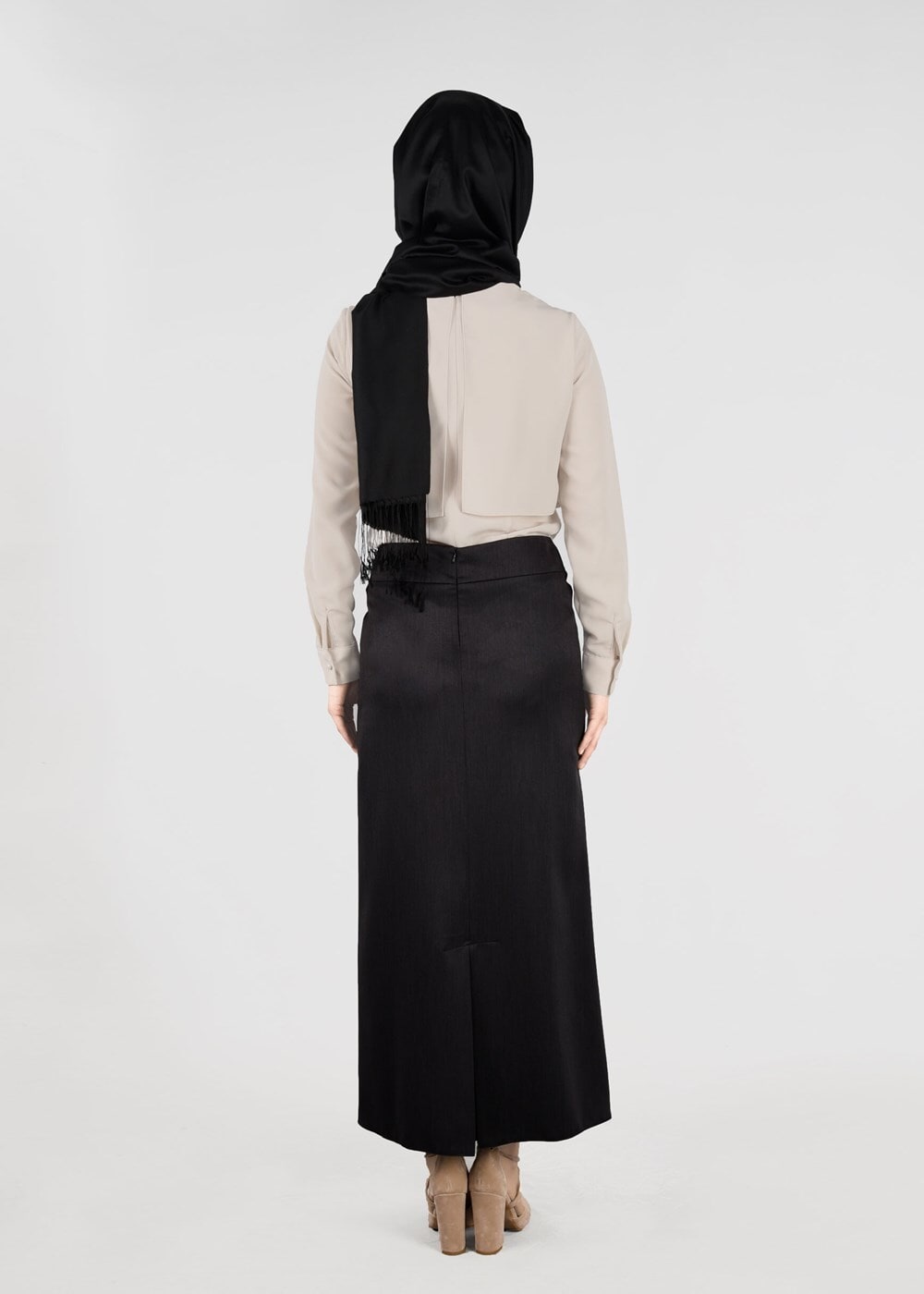 Vêtements hijab NOIR T 8629 Dar Kesim Etek-Ers Fashion