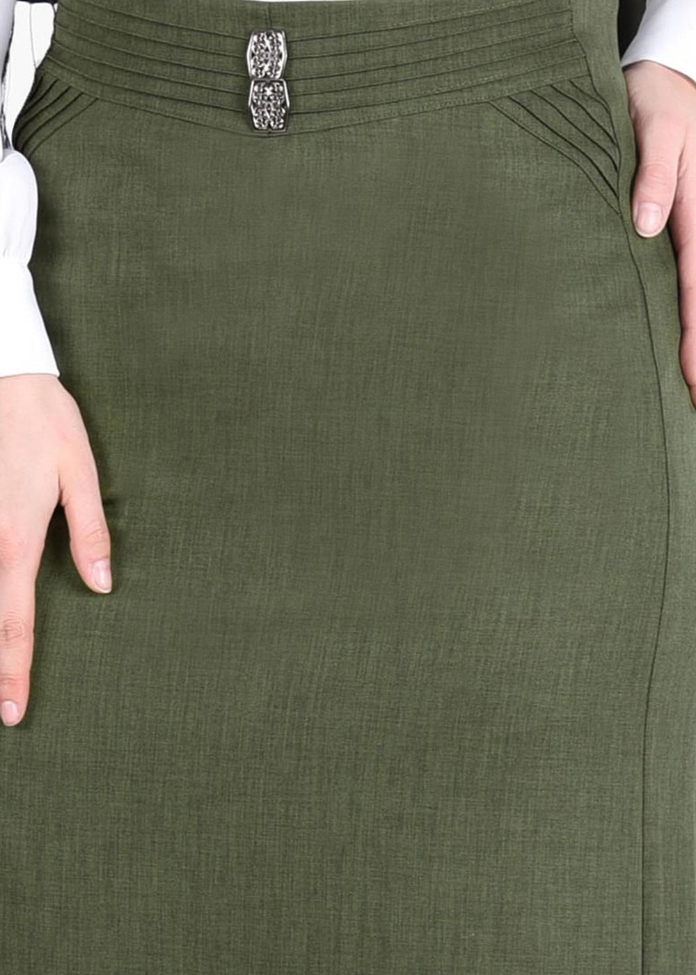 Vêtements hijab KAKI T 8629 Dar Kesim Etek-Ers Fashion