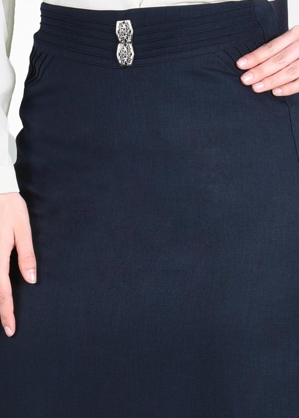 Vêtements hijab BLEU MARINE T 8629 Dar Kesim Etek-Ers Fashion