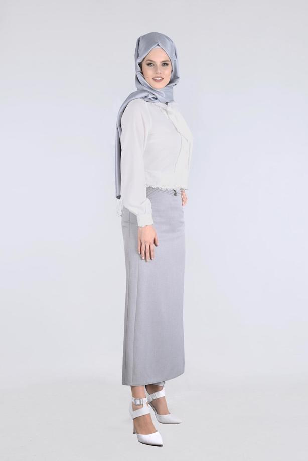 Vêtements hijab  T 8629 Dar Kesim Etek-Ers Fashion - TRENDTESETTÜR
