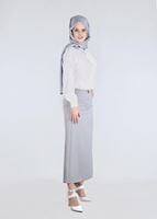 Vêtements hijab BEIGE T 8629 Dar Kesim Etek-Ers Fashion